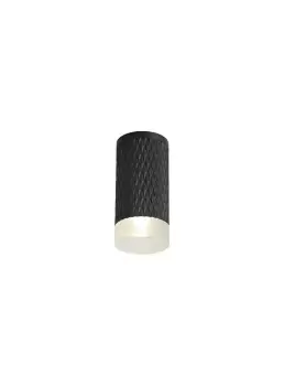 1 Light 11cm Surface Mounted Ceiling GU10, Sand Black, Acrylic Ring