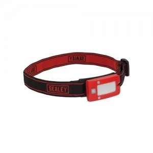 Sealey 2W COB LED Auto Sensor Rechargeable Head Torch - Red