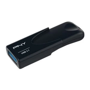 PNY 16GB USB 3.1 Memory Pen Attache 4 Capless Sliding Design, Black