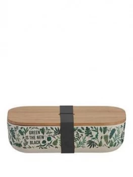Typhoon Green Is The New Black Decorative Bamboo Fibre Lunch Box With Lid And Built-In Strap