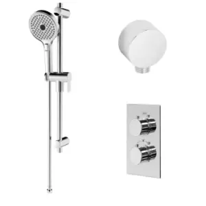 Concealed Thermostatic Mixer Shower with Slide Rail Kit & Round Handset - EcoS9