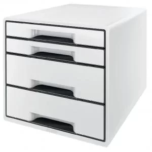 Leitz CUBE WOW 4 drawer unit 2 big and 2 small. A4 Maxi Whiteblack