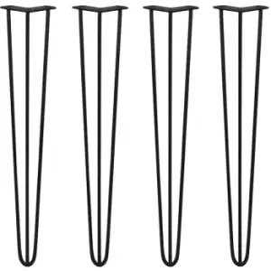 4 x Hairpin Leg - 28 - Black - 3 Prong - 10m - Black