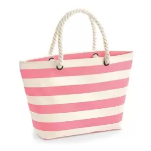 Westford Mill Nautical Beach Bag (one Size, Natural/Pink)