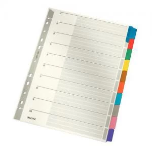 Leitz Divider Cardboard with Mylar reinforced tabs, A4 Multicolour -