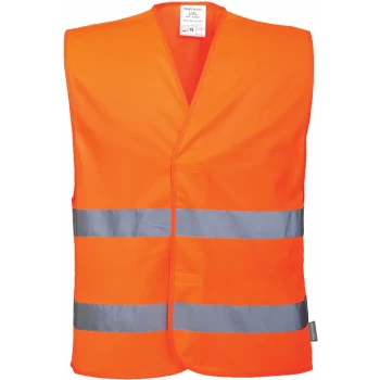 CV474 - Orange Sz S/M Hi-Vis Two Band Vest Safety Reflective - Portwest