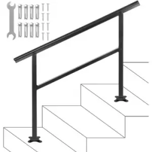 Handrail Outdoor Stairs, Outdoor Handrail 48 x 35.5" Black Fits 1/2/3 Steps