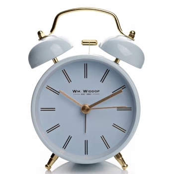 Wm. Widdop Double Bell Alarm Clock - Light Blue