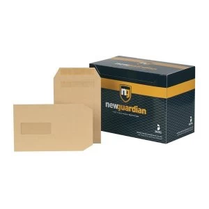 New Guardian C5 Heavyweight Pocket Self Seal Window Envelopes 130gsm Manilla Pack of 250