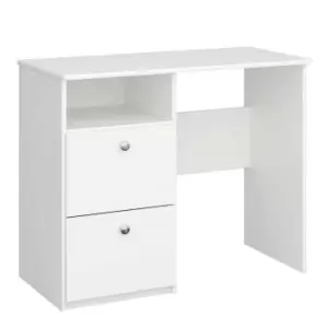 Alba White 2 Drawer Desk, white
