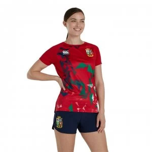 Canterbury British and Irish Lions Superlight Graphic T Shirt Ladies - TANGO RED