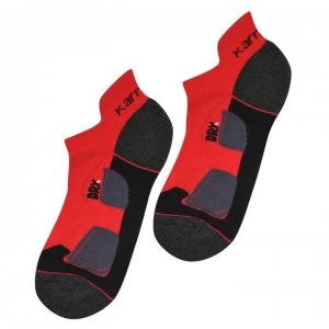 Karrimor 2 Pack Running Socks Mens - Red/Black