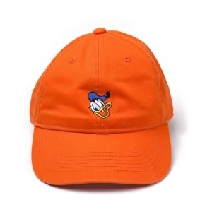 Disney - Embroidered Donald Duck Face Unisex Comfortable Fitting Cap - Orange