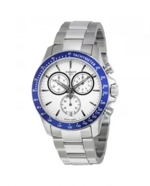 Tissot V8 Quartz Chronograph Stainless Steel Blue Bezel Mens Watch T106.417.11.031.00 T106.417.11.031.00