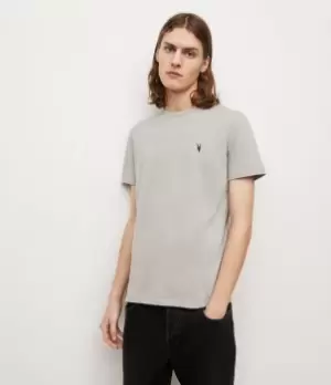 AllSaints Mens Brace Contrast Crew T-Shirt, Mineral Grey, Size: XL