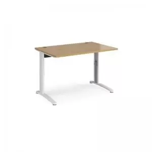 TR10 height settable straight desk 1200mm x 800mm - white frame and
