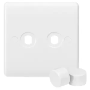 MLA Knightsbridge Curved Edge 2 Gang Dimmer Plate With 2 Matching Dimmer Caps - CU2DIM
