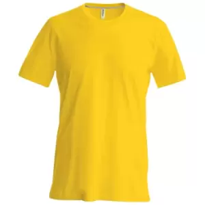 Kariban Mens Slim Fit Short Sleeve Crew Neck T-Shirt (3XL) (Yellow)