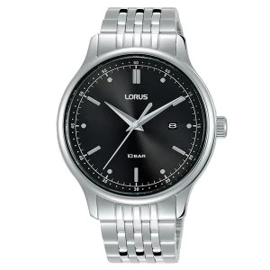 Lorus RH901NX9 Mens Dress Black Dial Stainless Steel Bracelet Watch