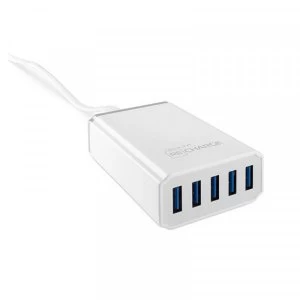 527020 Five Port USB Charging Hub - White