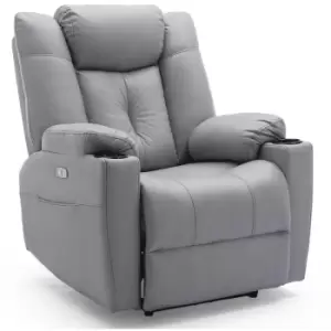 More4homes - afton electric fabric auto recliner armchair gaming usb lounge sofa chair grey - Grey
