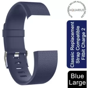 Classic Replacement Strap Compatible Fitbit Charge 2 Royal Blue, Large - Aquarius