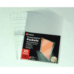 Rexel Quality Pocket A4 Left Opening Glass Clear Pack 25 - Outer
