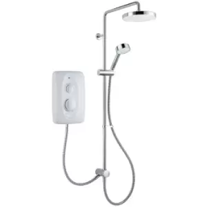 Mira Showers - Mira Jump Dual Twin Head Electric Shower 9.5kw White Chrome Bathroom 1.1788.578
