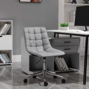 Carey Tufted Armless Office Chair, Grey