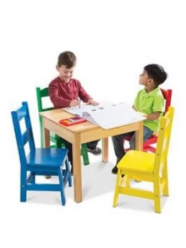 Melissa & Doug Table & 4 Chairs - Primary Colours