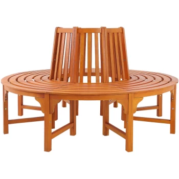 Wooden Tree Bench FSC -Certified Eucalyptus Wood Round Garden Seat 190cm - Deuba