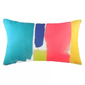 Aquarelle Abstract Rectangular Cushion Multicolour, Multicolour / 30 x 50cm / Polyester Filled
