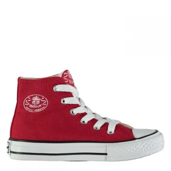 Dunlop Kids Canvas High Top Trainers - Red