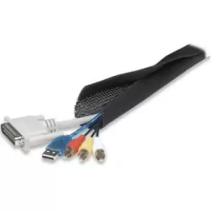Manhattan FlexWrap Cable Tidy 1.8m Black Tidies up and helps protect multiple cables Easy open sides Lifetime Warranty Blister