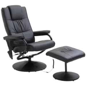 HOMCOM Reclining Massage Chair W/ Footstool-Black