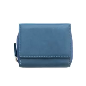 PRIMEHIDE Washed Martina Collection Purse With Popper Fastener - Blue