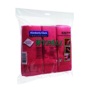 Wypall Red Microfibre Cloth Pack of 6 8397