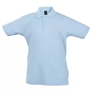 SOLS Kids Unisex Summer II Pique Polo Shirt (12yrs) (Blue Atoll)