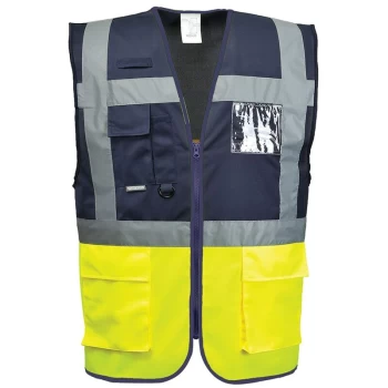 C276YNRXXXL - sz 3XL Paris Executive Vest - Yellow/Navy - Portwest