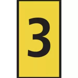 HellermannTyton WIC0 Cable Markers, Pre-printed "3", Yellow, 2 2.8mm Dia. Range