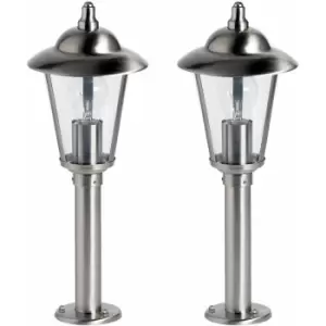2 pack Outdoor Post Lantern Light Stainless Steel Gate Wall Path Porch Lamp led