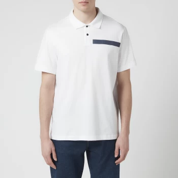 Armani Exchange Mens Tape Logo Polo Shirt - White - L