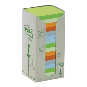 Post-it Sticky Notes Z-Notes Tower Recycled Pastel Assorted 16 x 100 Sheets