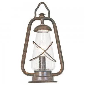 1 Light Outdoor Pedestal Lantern Old Bronze IP44, E14
