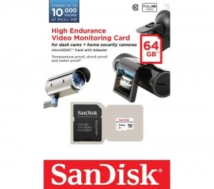 SANDISK High Endurance Video Monitoring Class 10 MicroSDXC Memory Card - 64GB