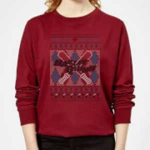 Harley Quinn Womens Christmas Sweatshirt - Burgundy - M