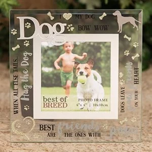 4" x 4" - Best of Breed Glass Photo Frame - Dog