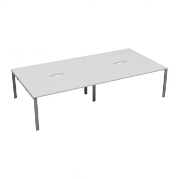 CB 4 Person Bench 1400 x 800 - White Top and Silver Legs