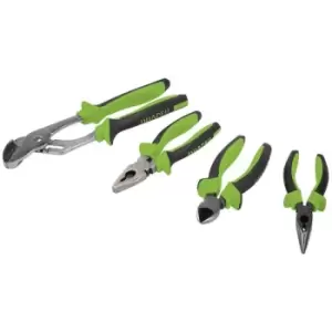 04457 Soft Grip Pliers Set Green (4 Piece) - Draper