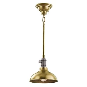 1 Light Dome Ceiling Mini Pendant Brass, E27